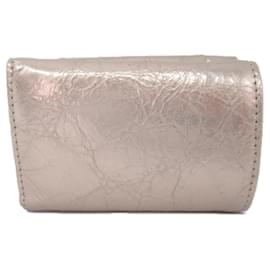 Balenciaga-Balenciaga Lambskin Trifold Wallet Beige-Beige