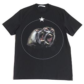 Camiseta de algodón con estampado de mono Givenchy negra S Negro