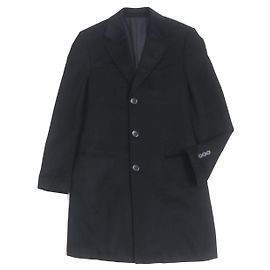 Armani Cashmere Chesterfield Coat, Black, Men's Black