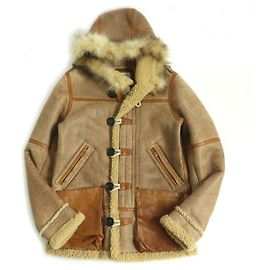 Visvim HUDSON Sheepskin Raccoon Jacket Brown S Other
