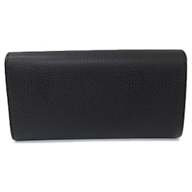 Autre Marque-Gucci Leather GG Marmont Long Wallet Black-Other