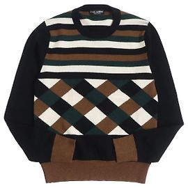Dolce & Gabbana Cashmere Sweater, Multi-color, Size 44 Multiple colors