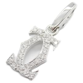 Autre Marque-Cartier 2C Diamond Charm Pendant K18WG-Other