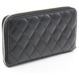 Autre Marque-Chanel Caviar Skin Matelasse Long Wallet Black-Other
