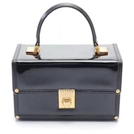 Versace-Versace Patent Leather Handbag Black-Black