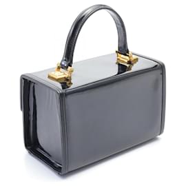 Versace-Versace Patent Leather Handbag Black-Black