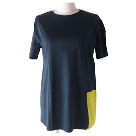 Top in cotone a maniche corte Jil Sander, Blu/Nero, S Altro