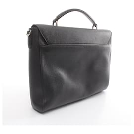 Tod's-Tod's Leather T Timeless Briefcase Black-Black