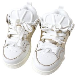 Tênis abertos Valentino Garavani em couro branco Branco