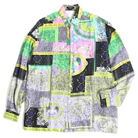 Versace-Versace Silk Medusa Barocco Long Sleeve Shirt-Other