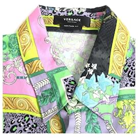 Versace-Versace Silk Medusa Barocco Long Sleeve Shirt-Other