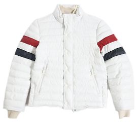 Thom Browne Tricolor Deerskin Cashmere Down Jacket White White