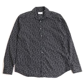Camisa de algodón con estampado de logo Salvatore Ferragamo negra M Negro