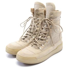 Balmain-Balmain Suede Canvas Sneakers Beige-Beige
