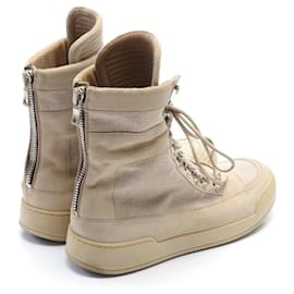Balmain-Balmain Suede Canvas Sneakers Beige-Beige