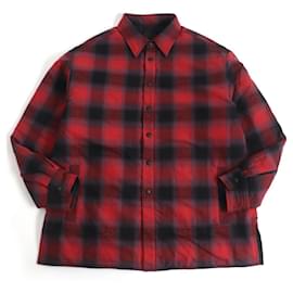 Givenchy-Givenchy 4G Check Quilted Flannel Jacket Red Black-Other