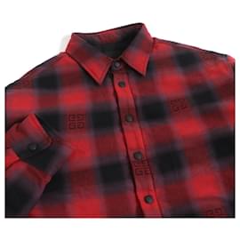 Givenchy-Givenchy 4G Check Quilted Flannel Jacket Red Black-Other