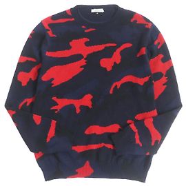Valentino Camouflage Rockstud Cashmere Sweater M Navy blue