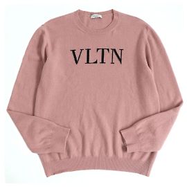 Suéter de lã e cashmere VLTN logo Valentino rosa M Rosa