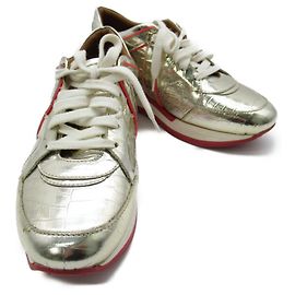 Jimmy Choo Leather Sneakers Silver Silvery