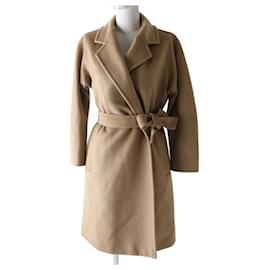 Max Mara MaxMara Camel 100% Gürtelt Manuela Mantel 38 Kamel