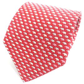 Salvatore Ferragamo Elephant Silk Tie, Red Red