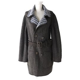 Missoni Damen Wende-Strickmantel Hellblau/Braun Andere