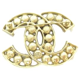 Autre Marque-Chanel Coco Mark Brooch Gold Plated Rhinestone-Other