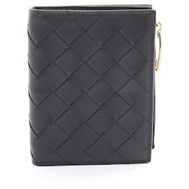 Autre Marque-Bottega Veneta Leather Intrecciato Wallet Black-Other