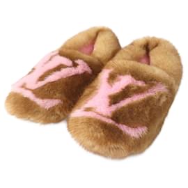 Louis Vuitton-Louis Vuitton Mink Fur Dreamy Loafers 1A4MD7-Other