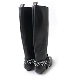 Autre Marque-Louis Vuitton Rhapsody Leather Boots Black White-Other