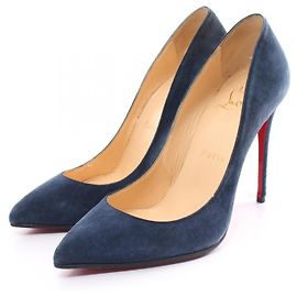 Christian Louboutin Suede Pumps Navy Navy blue
