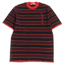 Givenchy XS Logo Embroidery Mock Neck Knit Tee Dark red