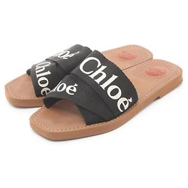 Chloé Sandali in tessuto Chloe WOODY neri Nero