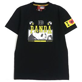 Dolce & Gabbana Panda Crew Neck T-Shirt Black 46 Black