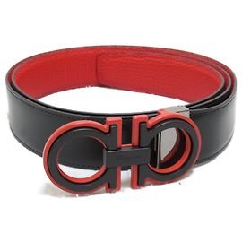 Salvatore Ferragamo Leather Belt Red Nero Red