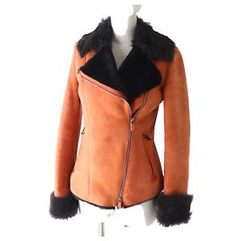 Armani Collezioni MMB03P MMP02 Shearling Jacket Orange