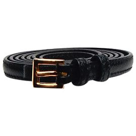 Prada Black Saffiano leather skinny belt Black