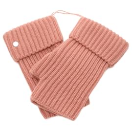 Hermès-Hermes Philippa Cashmere and Mohair Mittens-Pink