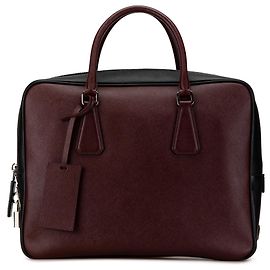 Brevettato bicolore Saffiano rosso Prada Marrone Rosso
