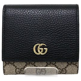 Gucci Double G Bicolor Medium Wallet Black Beige