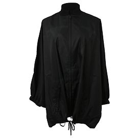 Valentino Garavani Drawstring Waist Zipped with Pockets Bomber Jacket in Black Polyester Black