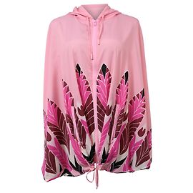 Jaqueta com capuz zipada estampada Valentino Garavani em poliamida rosa Outro