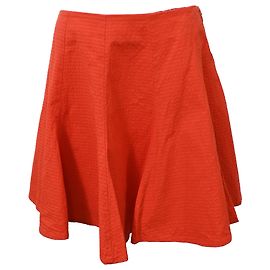 Kenzo Paris Textured Mini Full Skirt in Red Viscose Red