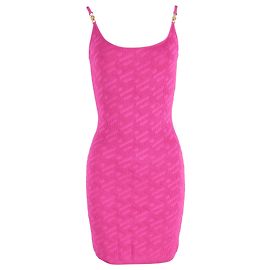 Versace Mini La Greca Medusa Strickkleid aus rosa Viskose Pink