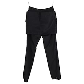 Sacai- Sacai Skirt Layered Wide-Leg Trousers in Black Polyester-Black