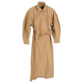 Abito Jacquemus La Montagne Uzco Midi con ritagli e maniche a sbuffo in cotone marrone Marrone