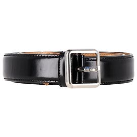 Balenciaga Slim Belt in Black Leather Black