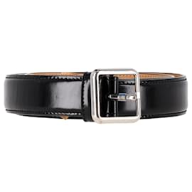 Balenciaga-Balenciaga Slim Belt in Black Leather-Black