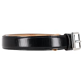 Balenciaga-Balenciaga Slim Belt in Black Leather-Black